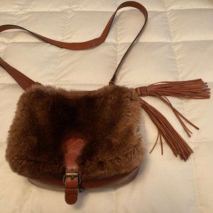 Patricia Nash Rabbit Fur trim crossbody